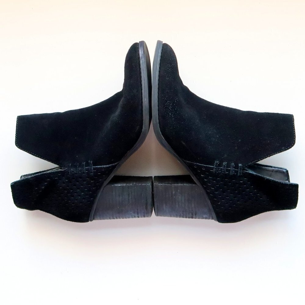 Steve Madden Shepp Black Suede Leather Block Heel Ankle Boots Booties Size 7.5 - Picture 10 of 15